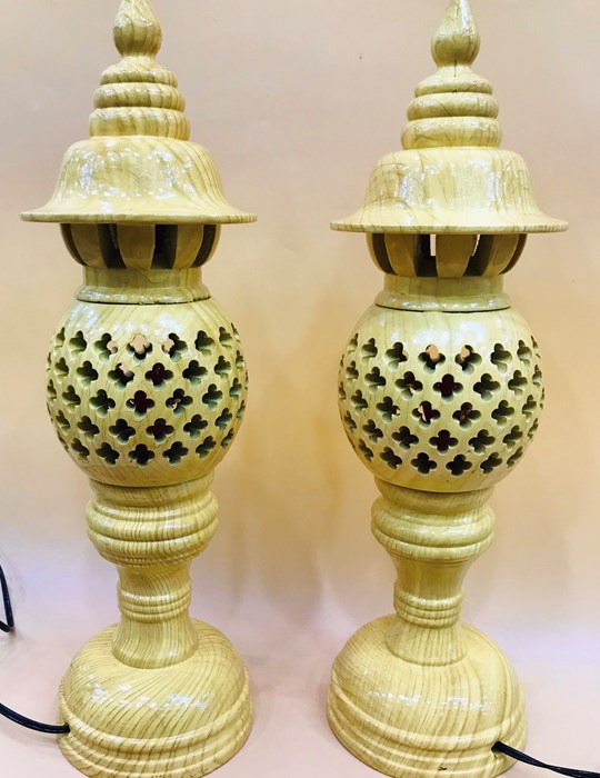 Đèn Tổ Ong Xà Cừ 41 Vẽ Vàng