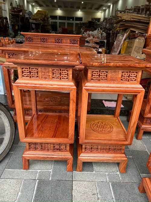 Đôn đèn gỗ hương 80cm