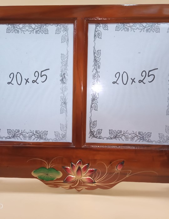 Khung hình đôi bông nổi 20*25