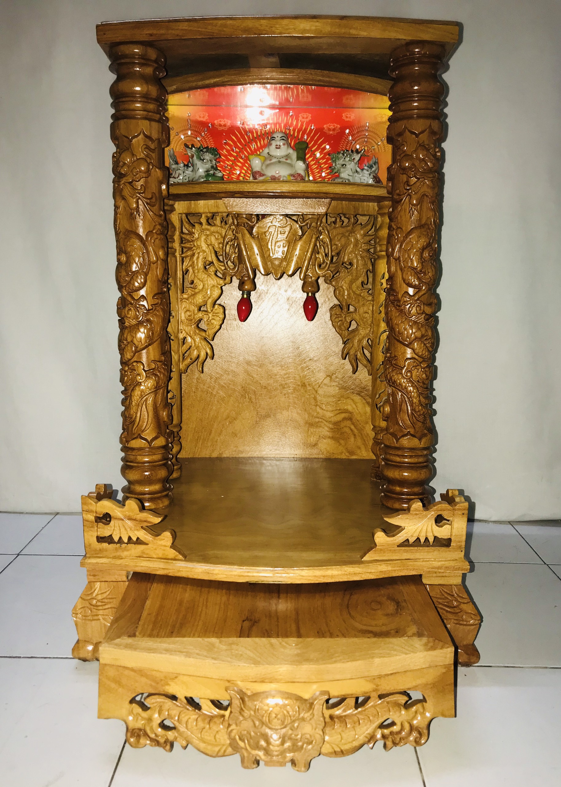 trang thờ gỗ gõ 50*81 cột 8